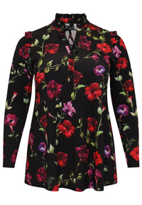 Tunic flare frilled collar LOU - black - #4
