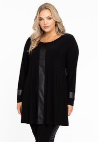 Tunic wide bottom faux leather DOLCE - black - #2