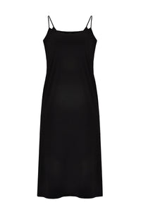 Slip dress midi spaghetti straps - black - #3