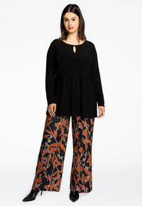 Tunic flare front slit DOLCE - black - #1