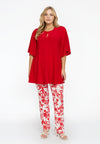 Tunic wide bottom slit DOLCE - red - #1