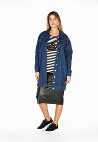 Jacket jeans long - dark indigo - #1