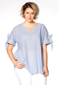 Blouse pearls STRIPE - blue - #2