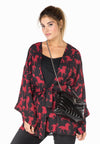 Kimono square sleeve HORSES - black - #2