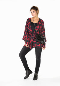Kimono square sleeve HORSES - black - #1
