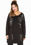 Sweater destroyed beaded - black - #2