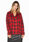 Blouse stone buttons check - red - #2