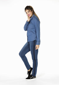 Blouse denim stretch - indigo - #1