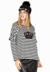 Shirt wide crown STRIPED - black - #2