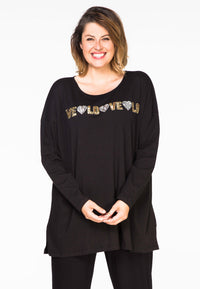 Shirt wide LOVE LOVE - black - #2
