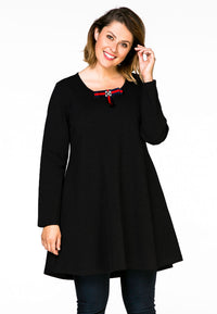 Tunic wide bot bow INTERLOCK - black - #2