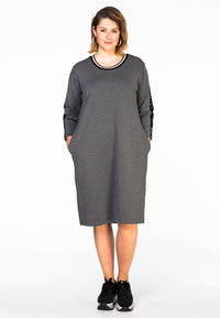 Dress sequin stripe INTERLOCK - grey - #1