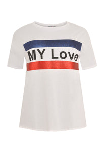 Shirt wide MY LOVE - white - #4