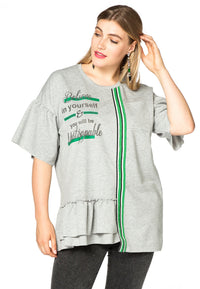 Shirt asymmetric ruffled - grey - #2