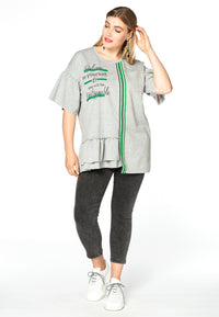 Shirt asymmetric ruffled - grey - #1