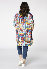 Tunic-blouse wide POP ART - multi - #3