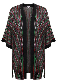 Kimono sequins RAINBOW - black - #4