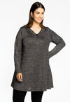 Tunic wide bottom zip LUREX - silver - #2