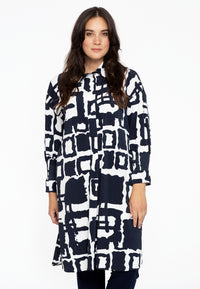 Tunic smock sleeve ABSTRACT - blue - #1