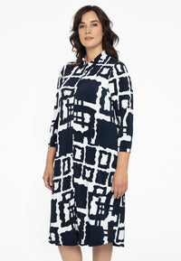Dress button midi ABSTRACT - blue - #2