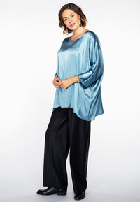 Blouse short SILK - blue - #1