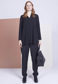 Tunic A-line v-neck DOLCE - black - #1