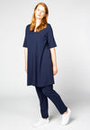 Tunic buttoned side INTERLOCK - blue - #1
