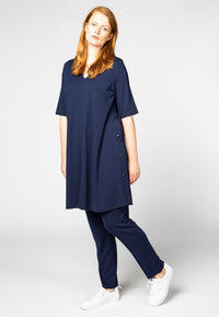 Tunic buttoned side INTERLOCK - blue - #1