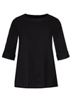 Shirt COTTON stretch slits - black