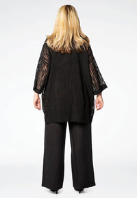 Jacket viscose stripe - black - #3