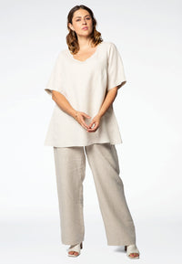 Tunic flare LINEN - ecru - #1