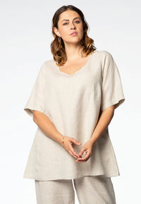 Tunic flare LINEN - brown - #2