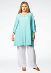 Blouse pleated LINEN - blue - #1