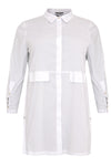 Shirt slits COTTON STRETCH - white