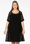 Dress viscose stripe - black - #2