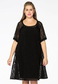 Dress viscose stripe - black - #2