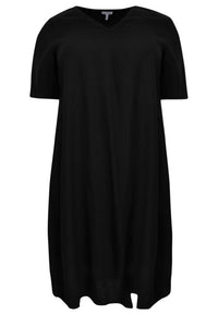 Dress A-line LINEN - black - #4