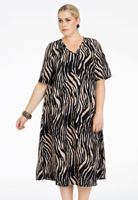 Dress A-line TIGER - brown - #2