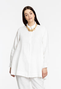 Blouse zipper LINEN - white - #2