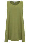 Tunic A-line sleeveless LINEN - green - #4