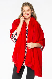 Shawl crispy wool red - red - #2