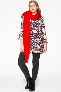 Shawl crispy wool red - red - #1
