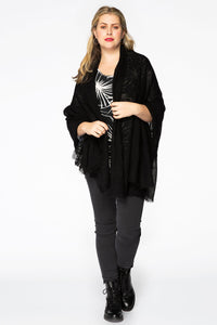 Shawl crispy wool black - black - #1