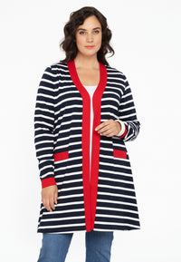 Cardigan red pockets BRETON - blue - #2