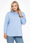 Blouse buttoned POPLIN STRETCH - light blue - #1