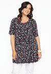 Tunic wide bottom short sleeve BELLIS - black - #1