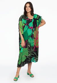 Blouse-dress square SPLITLEAVE - green - #1