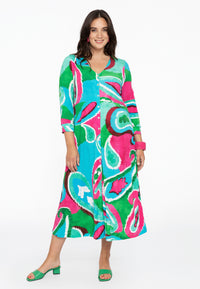 Buttoned dress V-neck BATIK - green - #1