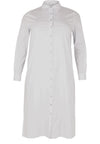 Dress blouse long buttoned POPLIN STRETCH - white - #4