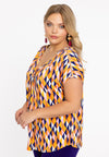 Tunic V-neck HARLEQUIN - orange - #5